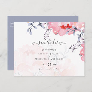 Carte Postale Suite Mariage en fleurs rose pâle Sublime
