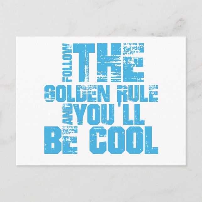Carte Postale Suivez la règle d'or et vous serez Cool (Devant)