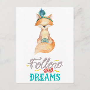 Carte Postale Suivez vos rêves Fox