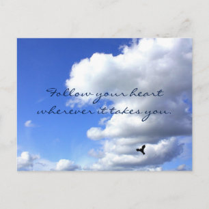 Carte Postale Suivez votre inspiration de vol Heart Sky