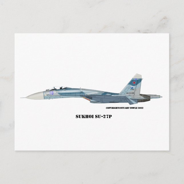 Carte Postale Sukhoi SU-27P Flanker (Devant)