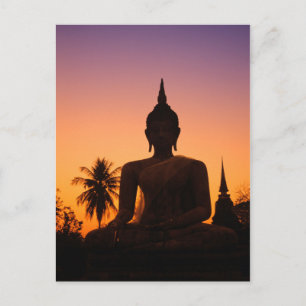 Carte Postale Sukhothai, Wat Mahathat Au coucher du soleil