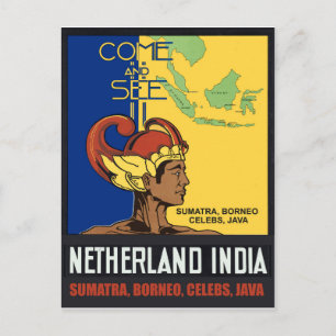 Carte Postale Sumatra, Bornéo, Célèbes, Java, Indes néerlandaise