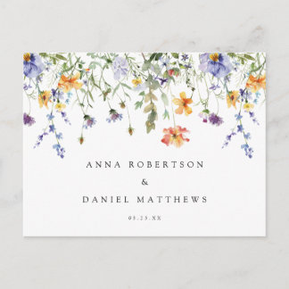 Carte Postale Summer Wildflower Garden Wedding Response