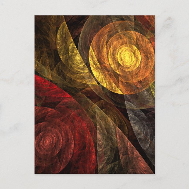 Carte Postale Sun Flower Floral Moderne Art Motif Abstrait (Devant)