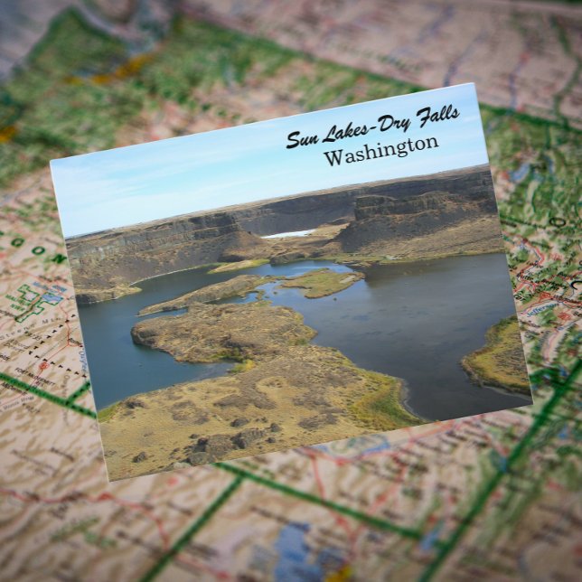 Carte Postale Sun Lakes-Dry Falls, Washington Photo de voyage (In Situ Map)