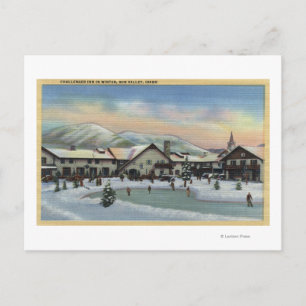Carte Postale Sun Valley, ID - Challenger Inn en hiver