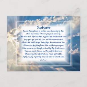 Carte postale "Sunbeams" Christian Poem Holiday