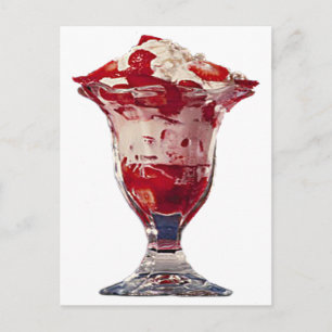 Carte Postale Sundae aux fraises