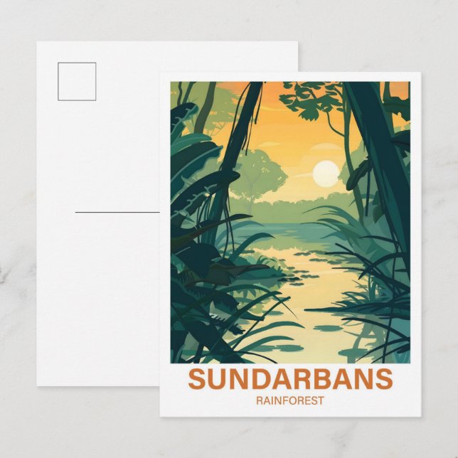 Carte Postale Sundarbans Rainforest Inde Bangladesh Voyage (Devant / Derrière)