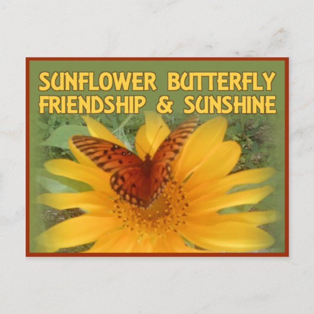 Carte Postale Sunflower Butfly Friendship & Sunshine (Devant)