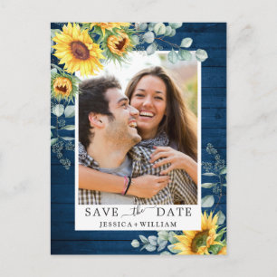 Carte Postale Sunflower Eucalyptus PHOTO Mariage Enregistrer la 