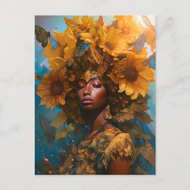 Carte Postale Sunflower Goddess Art Imaginaire (Devant)