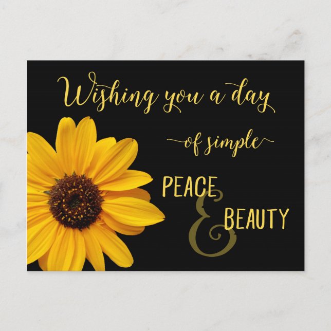 Carte Postale Sunflower Peace & Beauty (Devant)