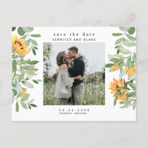 Carte Postale Sunflower Whispers Photo Enregistrer la date