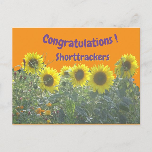 Carte Postale Sunflowers Congratulations Cust. Text Postcard (Devant)