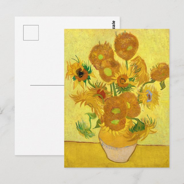 Carte Postale Sunflowers, Vincent van Gogh (Devant / Derrière)