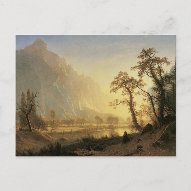 Carte Postale Sunrise, Vallée de Yosemite par Albert Bierstadt (Devant)
