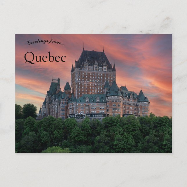 Carte Postale Sunset at Chateau Frontenac Quebec Canada (Devant)