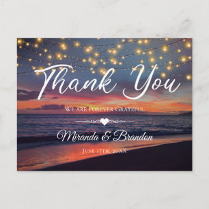 Carte Postale Sunset Beach String Lights Merci d'été