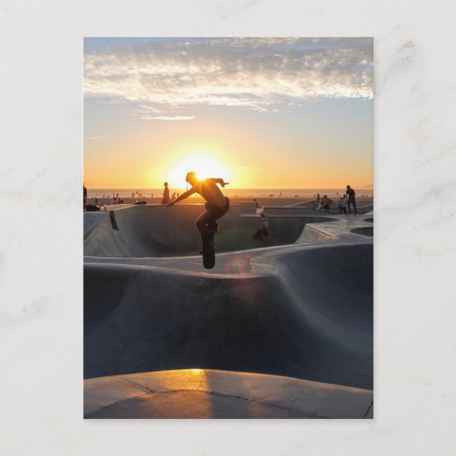 Carte Postale Sunset California Dreams Skateboard Park Freestyle (Devant)