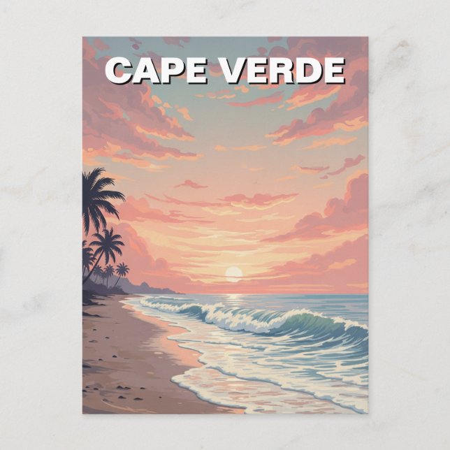 Carte Postale Sunset Cap Vert vintage (Devant)