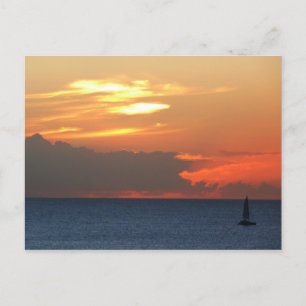 Carte Postale Sunset Clouds and Sailboat Seascape