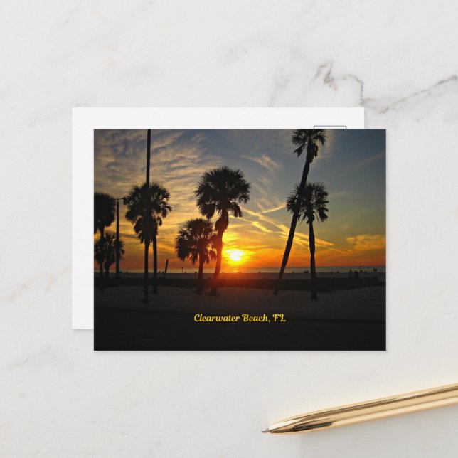 Carte Postale Sunset de Clearwater Beach (Devant/Arrière en situation)
