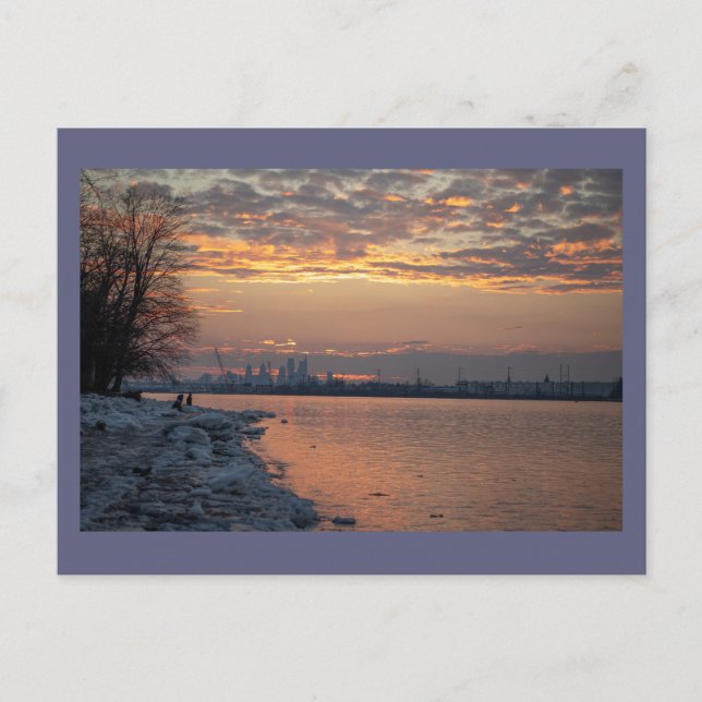 Carte postale Sunset de la rivière Wintertime (Devant)