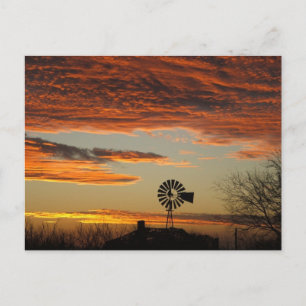 Carte Postale Sunset de moulin à vent occidental