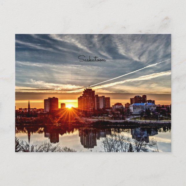 Carte Postale Sunset de Saskatoon (Devant)