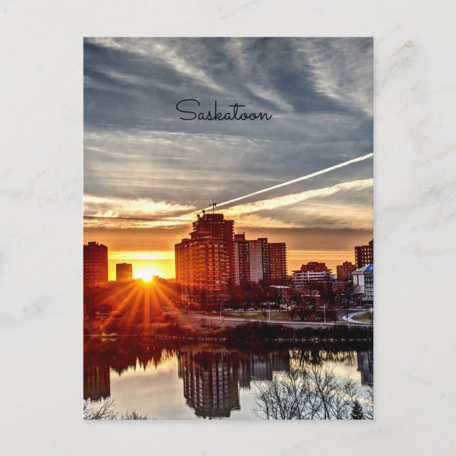 Carte Postale Sunset de Saskatoon (Devant)