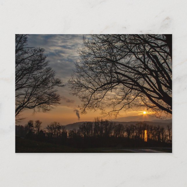 Carte Postale Sunset d'hiver de la rivière Hudson (Devant)