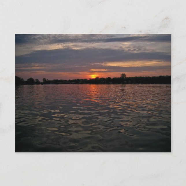 Carte Postale Sunset du lac Michigan (Devant)