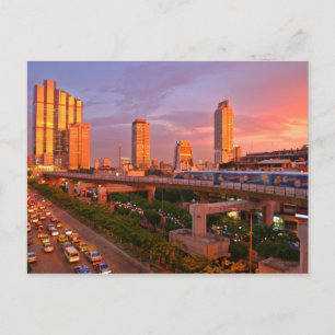 Carte Postale Sunset du train aérien de Bangkok