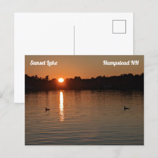 Carte postale Sunset Lake Loons au coucher du sole