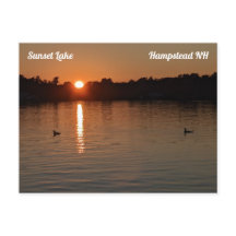 Carte postale Sunset Lake Loons au coucher du sole