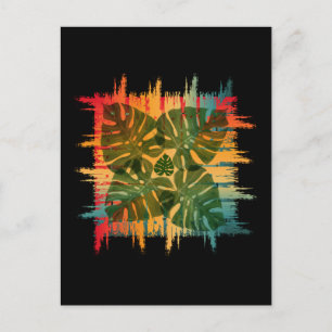 CARTE POSTALE SUNSET LEAFY TROPICAL