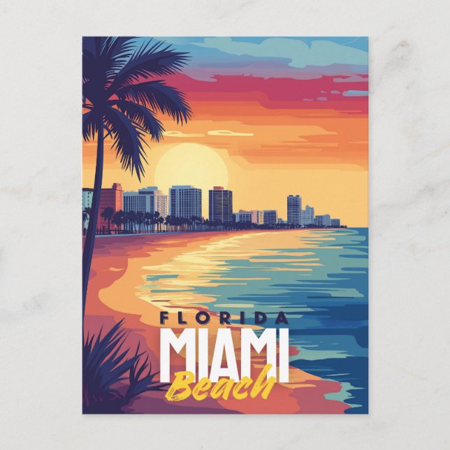 Carte Postale Sunset Miami Beach | La côte florentine vibrante (Devant)