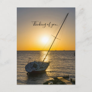 Carte Postale Sunset Sailboat naufrage Gulf Breeze Penser