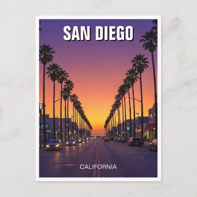 Carte Postale Sunset San Diego California (Devant)