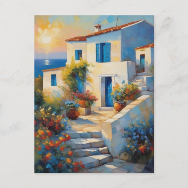 Carte Postale Sunset Serenity : Un rêve méditerranéen (Devant)