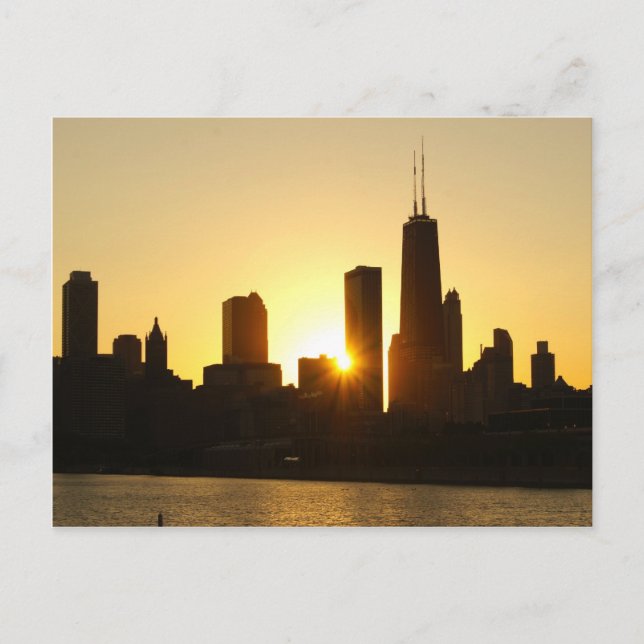 Carte Postale Sunset Skyline de Chicago (Devant)