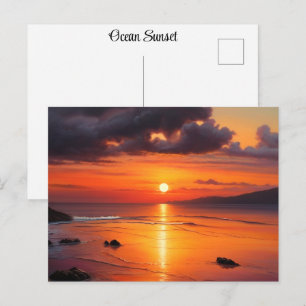 Carte Postale Sunset Sunrise Respiration Prendre Ocean Beach Wav