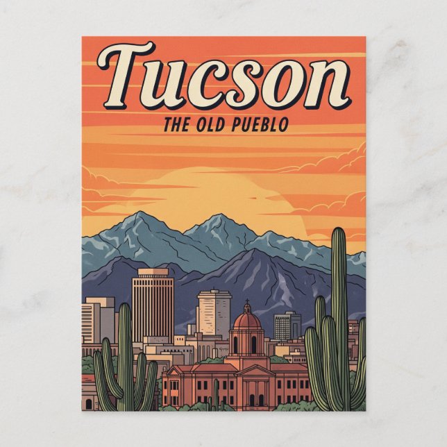 Carte Postale Sunset Tuscon Skyline Arizona Travel (Devant)