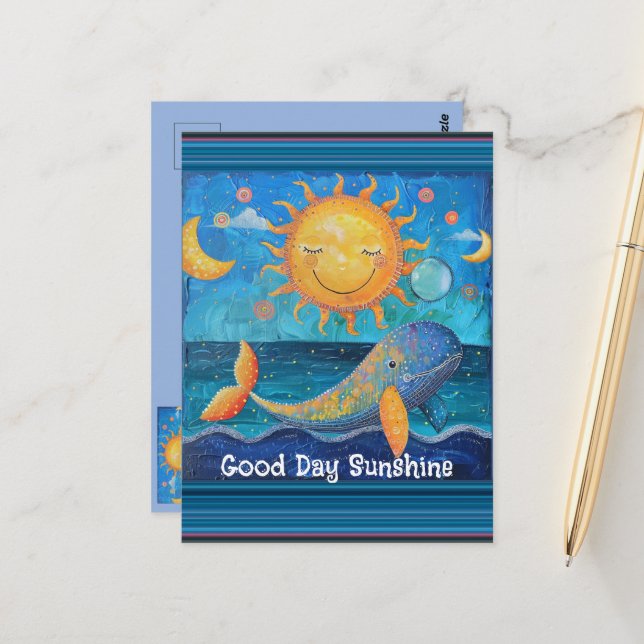 Carte postale Sunshine du bon jour (Devant/Arrière en situation)