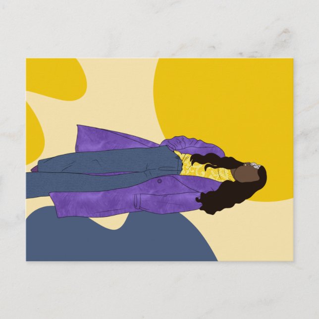 Carte Postale Sunshine Glory - Unique Art Noir artisanal (Devant)