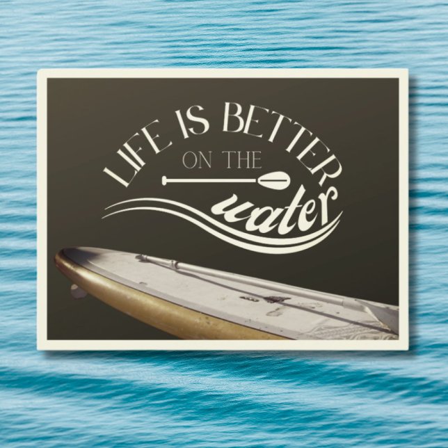 Carte Postale SUP debout paddle sepia rétro (Créateur téléchargé)