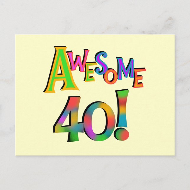 Carte Postale Super 40 T-shirts et cadeaux d'anniversaire (Devant)