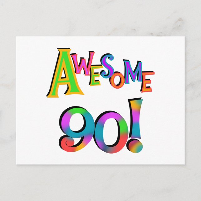 Carte Postale Super 90 T-shirts et Gifs Anniversaires (Devant)